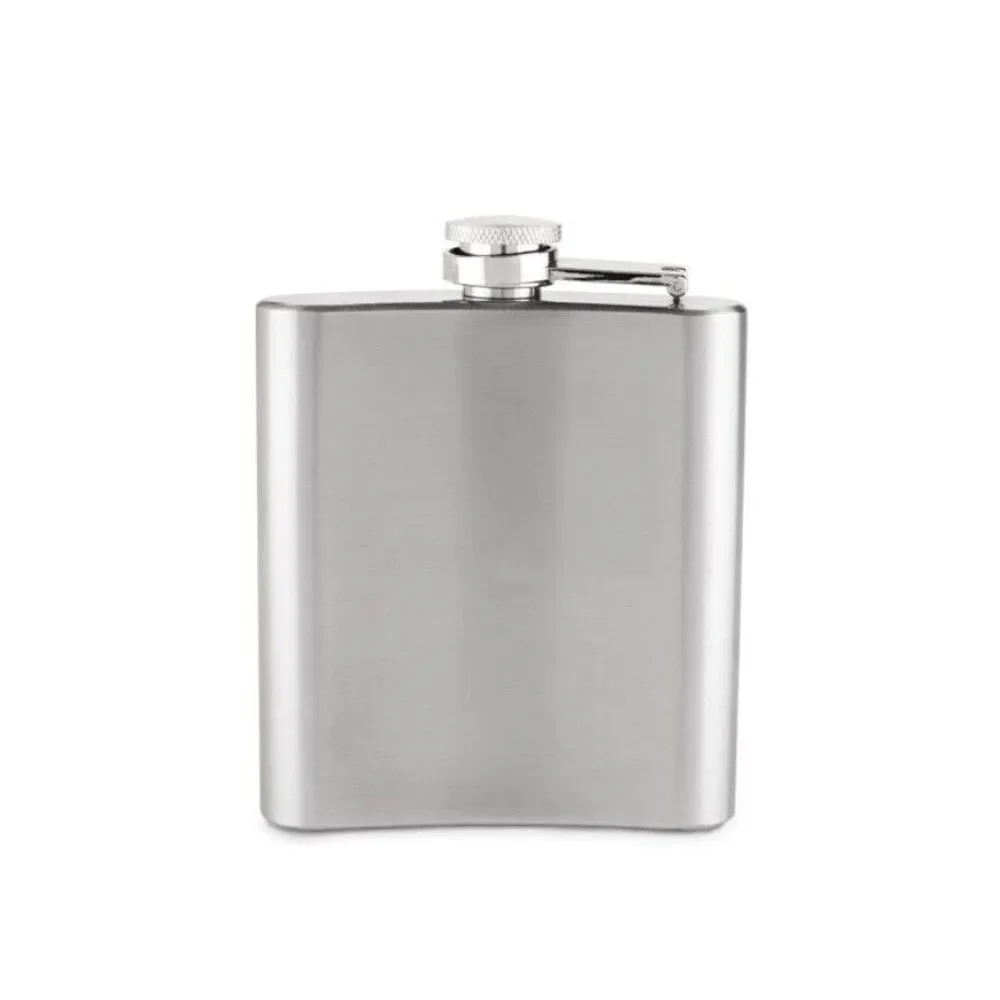 SAVOY Stainless Steel 6 oz Hip Pocket Flask + Funnel Spirits Whiskey Silver NEW